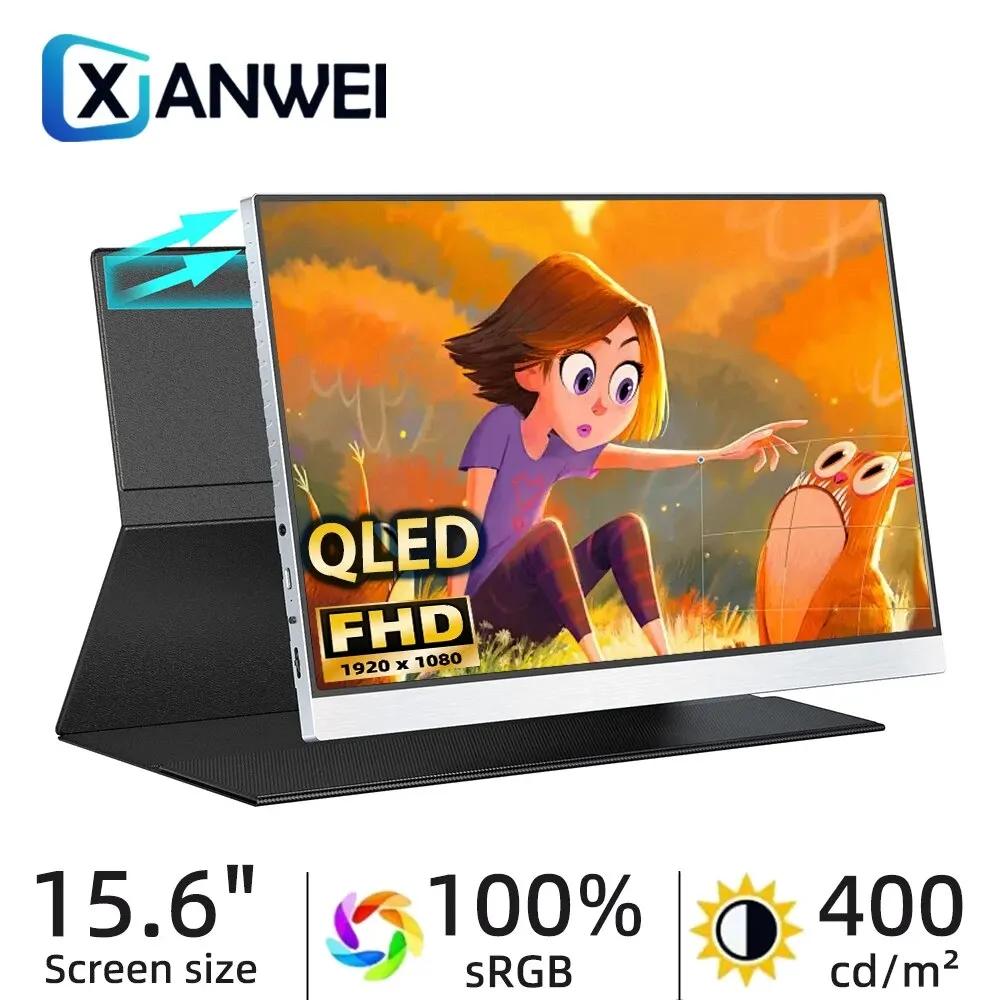 XIANWEI QLED ޴  400 Ʈ, 100% DCI-P3 FHD, VESA ̹ ÷, Ʈ Xbox PS4/5 ġ PC ƺϿ, 15.6 ġ